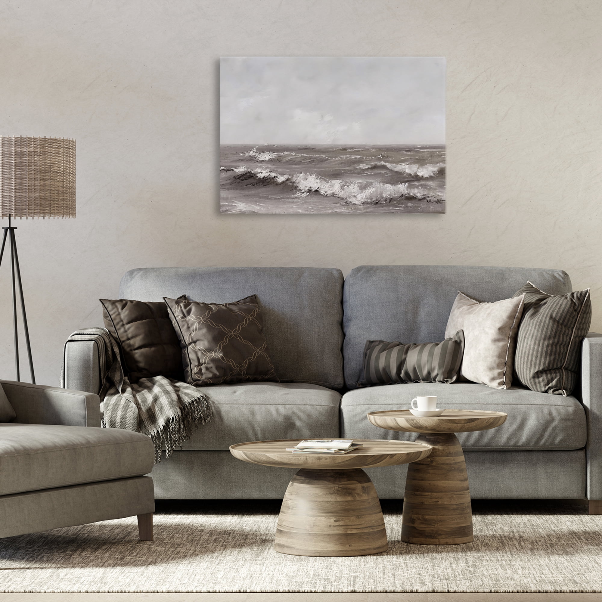Stupell Industries Monochrome Sea Ripples Canvas Wall Art, design by Jacky Ngan