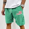 thumbnail image 2 of WTOBBY Men's Vintage Corduroy Bermuda Shorts, Textured Loose Fit Solid Color for Casual Sports Retro Look ,Green 2XL, 2 of 4