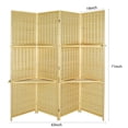 thumbnail image 4 of Fionafurn 4 Panel Room Divider with Display Shelves Folding Partition Room Privacy Screen, Natural, 4 of 7