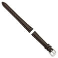 thumbnail image 2 of 12mm Short Dark Brown Smooth Leather with Silver-tone Buckle 6.25 inch Watch Band, 2 of 4