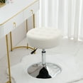 thumbnail image 3 of Furniliving PU Vanity Chair, Swivel Adjustable Round  Ottoman Stool,Makeup Chair for Bedroom, Ivory White, 3 of 7