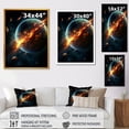 thumbnail image 4 of Designart "Saturn's Fiery Belt in Orbit" Astronomy & Space Canvas Wall Art - Global Black Planets Entryway Wall Art, 4 of 6