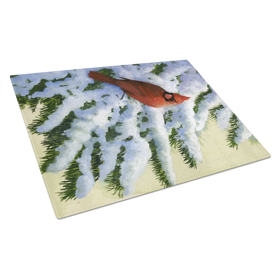 Carolines Treasures BDBA0415LCB Red Cardinal by Daphne Baxter Glass Cutting Board Large, 12H x 16W, multicolor