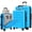 Blue, variant on SmileLine 3-Piece Hardside Luggage Set with TSA Lock, 20" Carry-On with Front Pocket & Bonus Makeup Bag,Orange