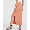 thumbnail image 4 of Real Essentials 3 Pack: Women's Ribbed High Waisted Maxi Skirt with Side Slit - Casual Long Pencil Skirt, 4 of 8