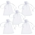 thumbnail image 1 of Costalitos de Fiesta para Recuerdo PouchyWhite 5Pzas Blanco 5x7cm Tela Bolsa Organza., 1 of 2