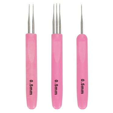 Uxcell 0.5mm Crochet Hook Ergonomic Crochet Hook for Knitter, Pink
