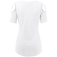 thumbnail image 3 of Made by Johnny Women's Loose Short Sleeve Strappy Cold Shoulder Top XL WHITE, 3 of 6