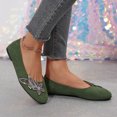 thumbnail image 6 of Gpaecead Women's Rhinestone Floral Ballet Flats Faux Suede Slip On Cushioned Dress Shoes For Office, Party And Commute Green, 6 of 8
