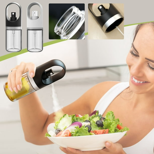 Fiudx Botella Pulverizadora de Aceite Portátil, Tipo Prensa Manual, Diseño Antifugas, Ideal para Barbacoas, Dieta Saludable, de Vidrio, Capacidad de 150 Ml, Transparente y Segura, Fácil de Usar.