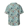 thumbnail image 2 of Wukai Animal Dog Men's Casual Short-Sleeve Button Down Shirt - Lightweight Summer Dress Shirt for Daily Wear-Large, 2 of 7