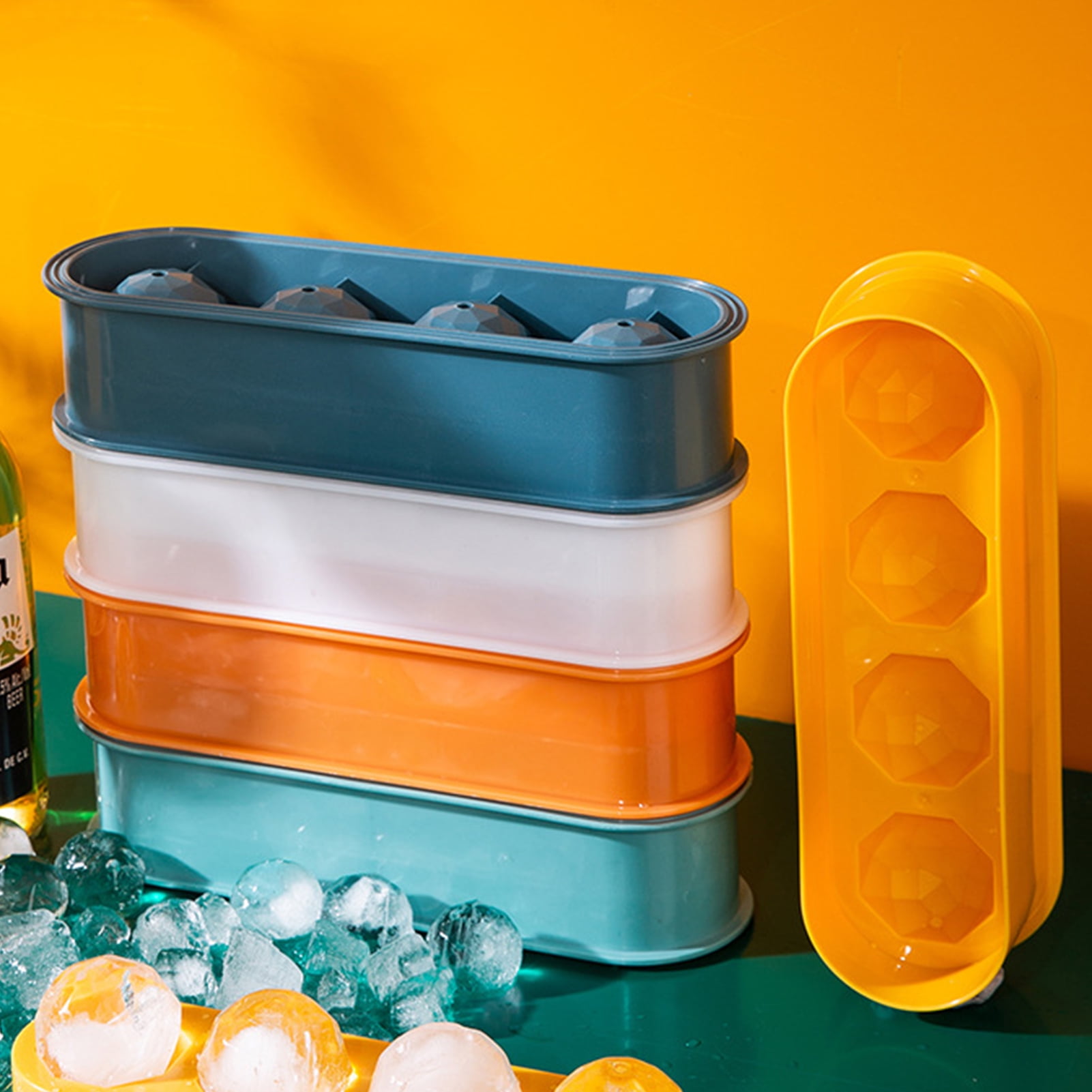 Ice Mold Stackable Clear Waterline Silicone Easy to Demold Ice Ball