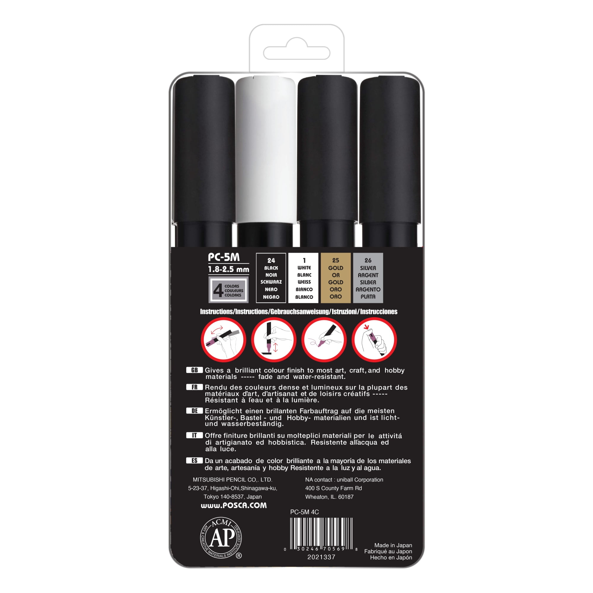 5pcs/set Paint Mixed Marker Pen Pack Black Color 5 POSCA Markers In Various  Size PC-1M/3M/5M/8K/17K 1Marker / Size - AliExpress