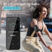 MP3 Player with Bluetooth 5.0, Portable Digital Music Player 32GB with FM Radio, Voice Recorder, E-Book Reader, Video, Pedometer, Alarm Clock, Supports up to 128GB Micro SD Card