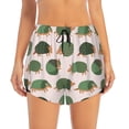thumbnail image 2 of Balery Cute Armadillo Pantalones cortos deportivos para mujer con forro y dos bolsillos, elásticos, para entrenamiento, gimnasio, yoga-X-Large, 2 of 7