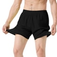 thumbnail image 4 of Men's 4 Inch 2-in-1 Running Shorts, Quick Dry Anti-Chafe Athletic Shorts with Compression Liner and Phone Pocket Black, 4 of 8