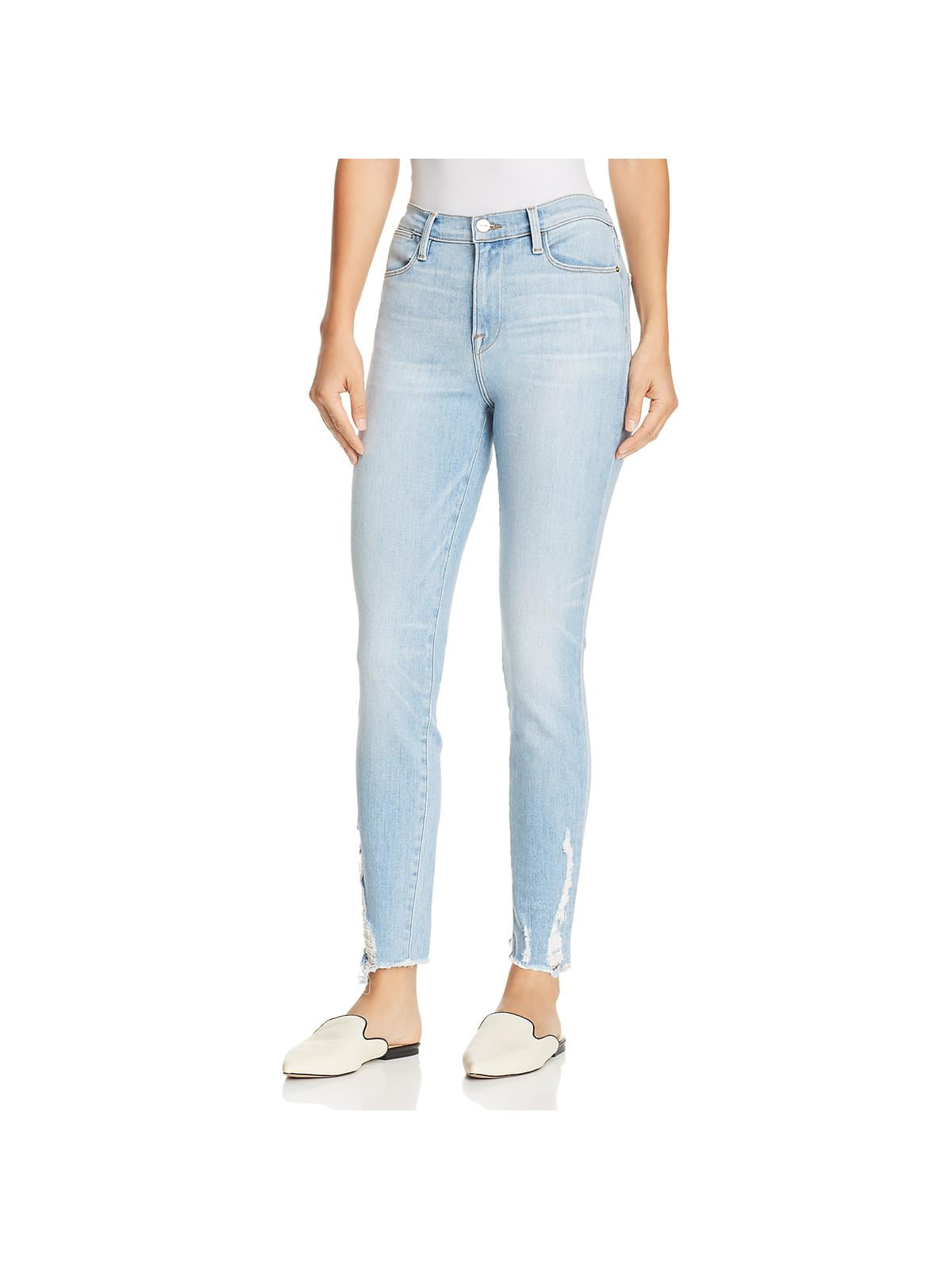 womens grey distressed skinny jeans