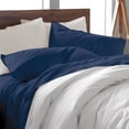 thumbnail image 2 of Ella Jayne Luxury Sateen 1200 Thread Count Cotton Navy Sheet Set, California King (4 Pieces), 2 of 4