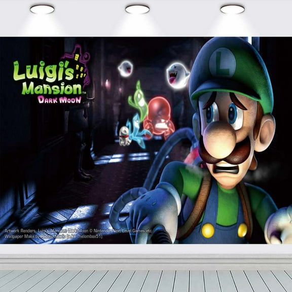 luigis mansion Backdrop Banner Party Supplies Poster Movie Theme Background for Photography Birthday Decorations
