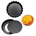 thumbnail image 1 of Cake tin, tart tin with liftable bottom, non-stick quiche tin small round (4 pcs), pie tin, carbon steel tart tin (9.8 cm), 1 of 3