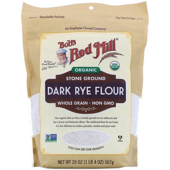 Bob's Red Mill, Organic Dark Rye Flour, Whole Grain, 20 oz (567 g) (pack of 2)