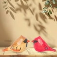 thumbnail image 4 of 2PCS Small Carved Wooden Northern Cardinal Figurines, Handmade Cardinal Birds Sculpture Craft Set, Cute Cardinal Statues Home Decor Art Carving Work, 4 of 9