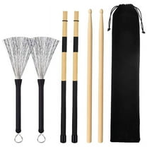 6 Pieces Jazz Drumsticks Set 5A Drumsticks Retractable Drum Wire Brushes Sticks ,Adults,Rock Band