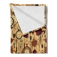 thumbnail image 2 of Tea Party Soft Flannel Fleece Blanket, Breakfast Time Items Teacup Forks Spoons Chain Together Victorian Style Print, Cozy Plush for Indoor and Outdoor Use, 70" x 90", Brown Redwood, by Ambesonne, 2 of 5