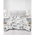 thumbnail image 2 of Quilt King Size Bedding Set, White Flowers Reversible Summer Quilt 3 Pieces, Spring Floral Farmhouse Art Lightweight Bedspreads Coverlets with 2 Pillow Shams for All Seasons, 2 of 5