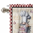 thumbnail image 4 of Kitchen Window Curtains Valance and Tier Set, Retro Funny Chef Gnome Cake Rod Pocket Tier Curtains and Valance 3 Piece Set, Black Red Checkered Plaid Window Treatment for Bedroom Living Room, 4 of 9