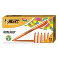 thumbnail image 3 of BIC Brite Liner Highlighter, Fluorescent Orange Ink, Chisel Tip, Orange/Black Barrel, Dozen, 3 of 3