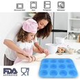 thumbnail image 5 of 2 pcs 12-cup silicone muffin pan, non-stick molds, baking pan for muffins, cakes, egg bites-blue, 5 of 5