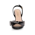 thumbnail image 6 of BLISSFUL STEP Women's Slingback Rhines Open Toe Stiletto Heels Sandals Clear Black 8, 6 of 7