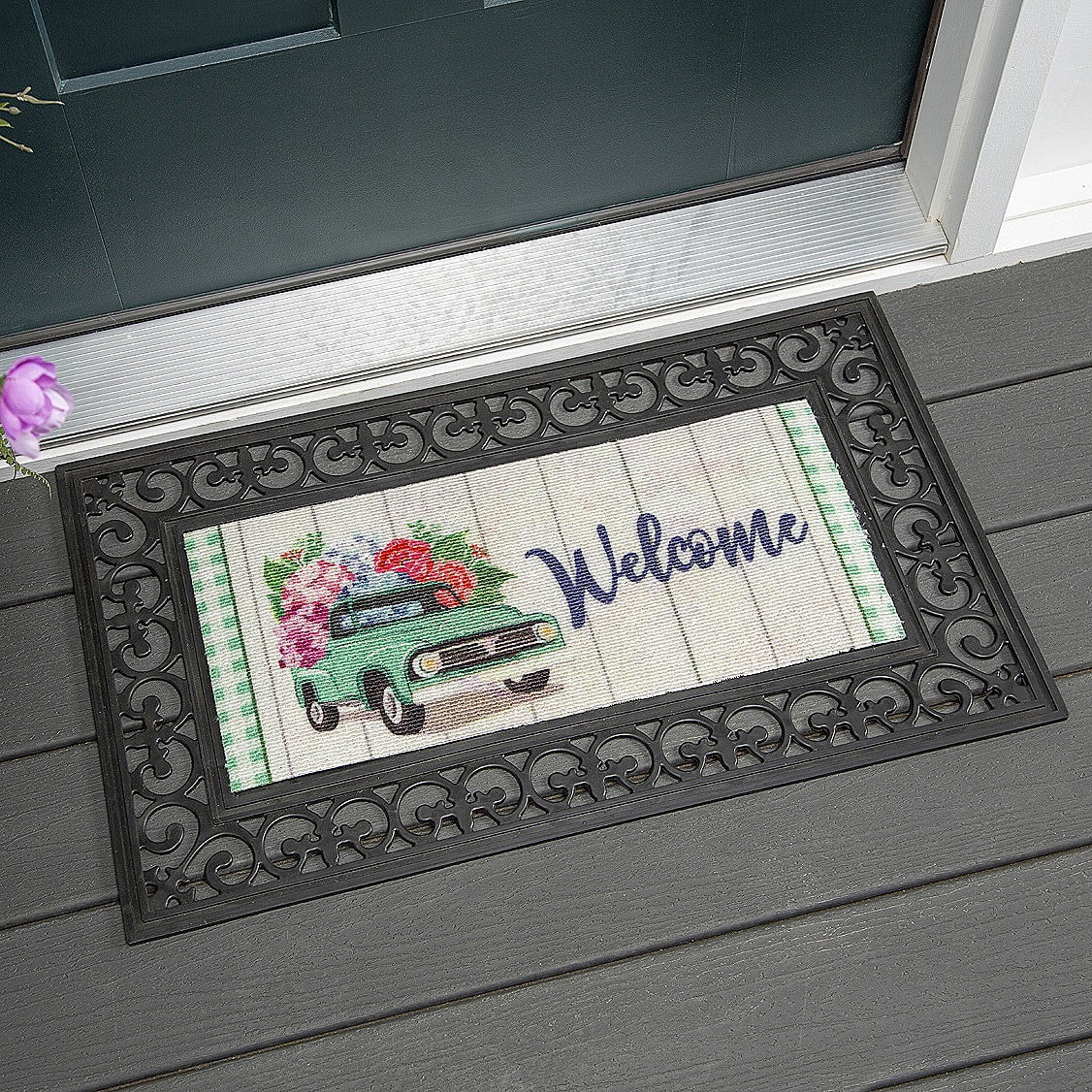 Evergreen Spring Flower Delivery Textured Sassafras Indoor Outdoor Switch Doormat 1'10"x10" Multicolored