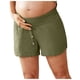 thumbnail image 1 of Pantalones cortos premamá con pliegues de doble capa para mujer - Cordón debajo del vientre - Pantalones cortos informales de playa, 1 of 5