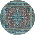 thumbnail image 1 of Ahgly Company Indoor Round Medallion Light Blue Traditional Area Rugs, 8' Round, 1 of 4