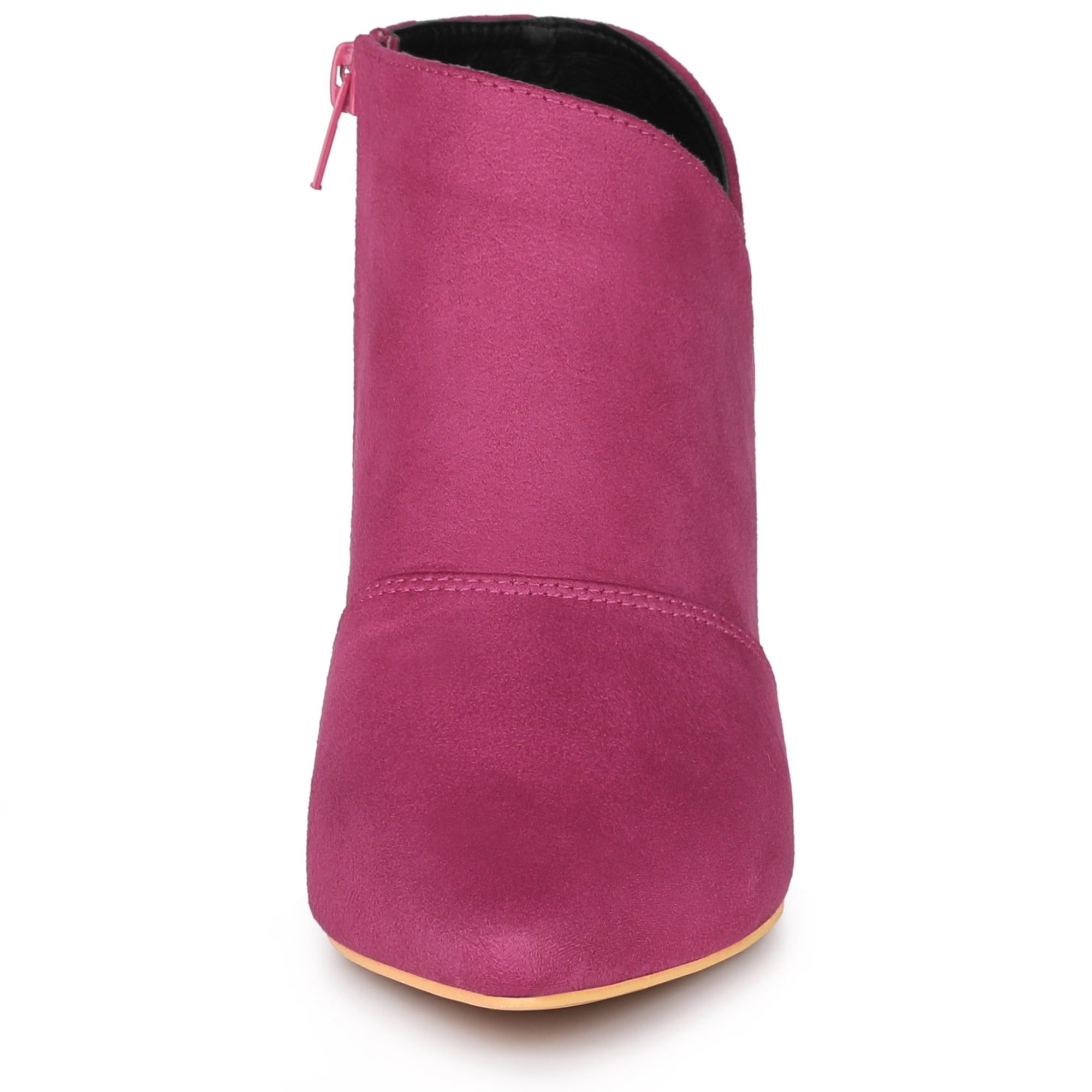 DARING DIVA Women's Pointed Toe Kitten Heel Cutout Ankle Boots Hot Pink 9
