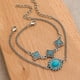 thumbnail image 4 of Juego de 2 pulseras de cadena de cobre con eslabones bohemios para hombre y mujer, joyería vintage ajustable, brazalete apilable de aleación para uso diario., 4 of 9