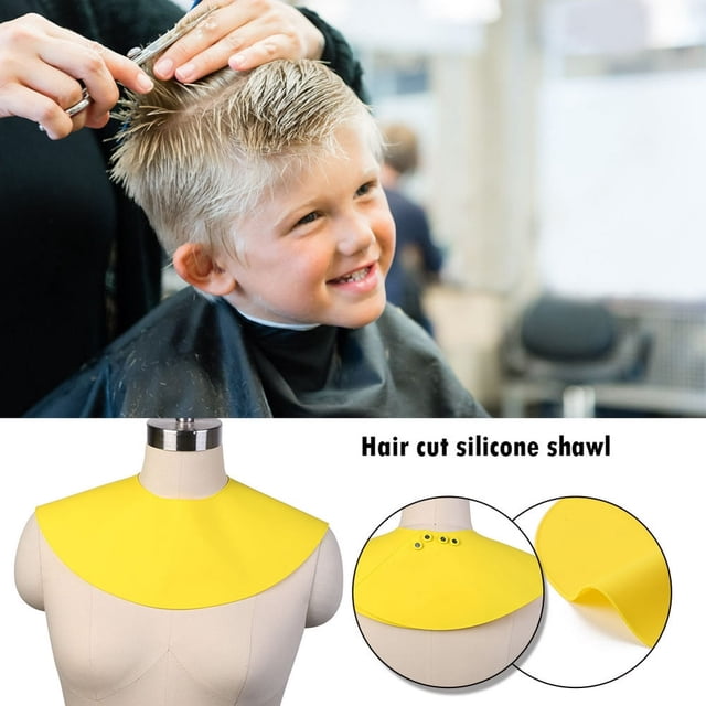 Haircut Shawl Soft Multifunctional Neck Cape Silicone Neck Shield for Home Hair Coloring (Yellow)