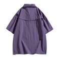 thumbnail image 4 of UVEASISHA Mens Tracksuit 2 Piece Set Half Zip Short Sleeve Shirt and Drawstring Short Pants Lounge Sets Oversized Casual Sweatsuits Outfits with Pockets Purple L, 4 of 10