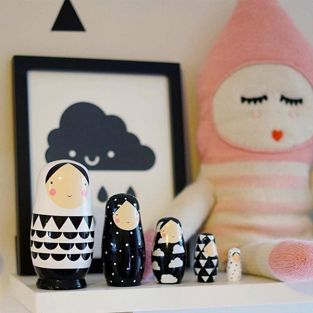 5 piezas de anidamiento de Matryoshka rusas Santa Claus de dibujos animados juguetes de educación temprana Baoblaze muñeca rusa de anidación