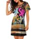 thumbnail image 2 of Balery Graffiti Lamp Urban Scene Camisón de manga corta con cuello redondo para mujer, cómodo y elegante., 2 of 6