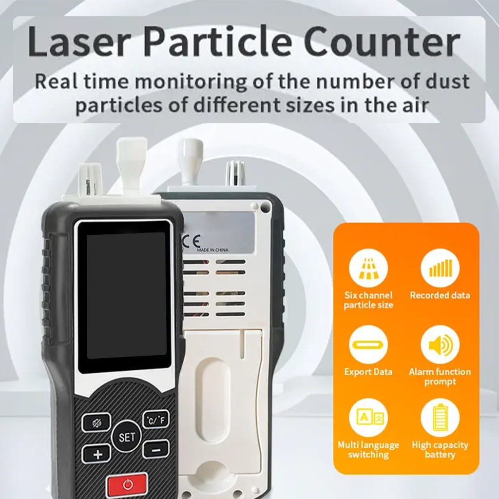 MOMOJIA Air Quality Analyzers Testing Instrument Shockproof ABS Dust Particle Counter Multiple Environment Monitoring