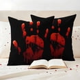 thumbnail image 3 of Halloween Outdoor Waterproof Pillow Covers, Horror Blood Palm Print Halloween Decorative Square Throw Pillowcase Sofa Cushion Sham for Patio/Couch/Chair, 16"x16" 2 Pack, 3 of 8