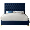 thumbnail image 6 of Meridian Furniture Cruz Solid Wood Tufted Velvet Queen Bed in Navy, 6 of 9