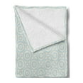 thumbnail image 2 of Shabby Flora Soft Flannel Fleece Blanket, Big Little Nested Symmetric Circles Dots Geometric Vintage Tile Pattern, Cozy Plush for Indoor and Outdoor Use, 50" x 70", Cream Pale Blue, by Ambesonne, 2 of 5