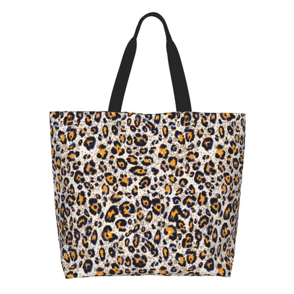 Honeii Leopard Print Tote Bag for Women, Foldable Tote Bag Large Shoulder Bag Top Handle Handbag for Travel, Work