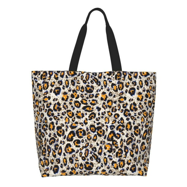 Balery Leopard Bolsa Tote Estilo Estético con Cremalleras, Bolsa de Hombro, Bolsa de Compras Grande y Plegable