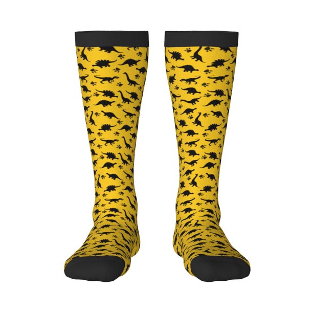Fotbe Dinosaur Calcetas Divertidas Estampadas para Hombre y Mujer, Calcetas de Algodón hasta la Rodilla para Caminar, Correr, Enfermería y Embarazo