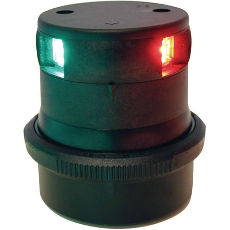 Radome Mast Mount - Aqua Signal 34606 Series 34 LED 12V/24V Navigation Light Slim Design, Tricolor Mast Mount, Black